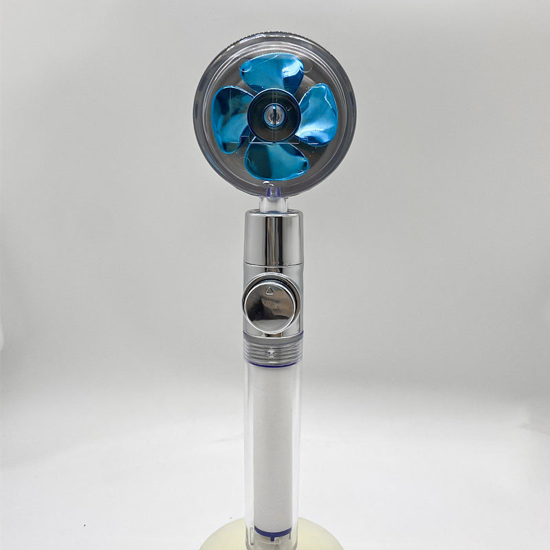 Shower Head Water Saving Flow 360 Degrees Rotating  Bathroom Accessories Blue-transparent-tube The Khan Shop