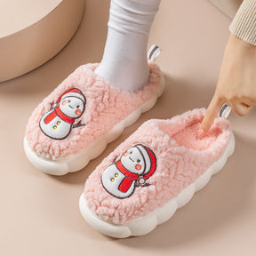 Cute Snowman Slippers Winter Indoor Household Warm Plush The Khan Shop