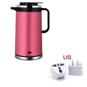 Electric kettle double insulated stainless steel mini kettle 1.8L  Electric Kettle Rose-red-US The Khan Shop