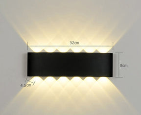 Led Wall Lamp Bedroom Bedside Lamp  Wall Decoration Black-12W-White-light The Khan Shop