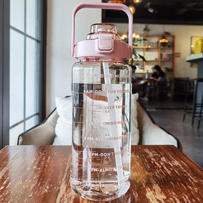 Large Plastic Cup Portable Water Bottle - KHAN SHOP LLC Pink-2000ML 