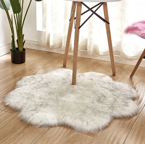 Artificial Woolen Carpet Rug Floral Shape Sheepskin Hairy Carpet The Khan Shop