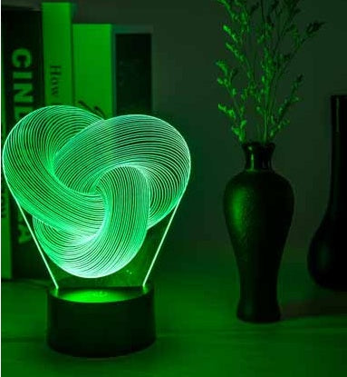 Twist Abstract LED 3D Night Light Touch Colorful Acrylic 3D Table Lamp The Khan Shop