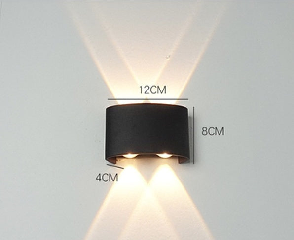 Led Wall Lamp Bedroom Bedside Lamp  Wall Decoration Black-4W-White-light The Khan Shop