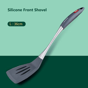 Stainless Steel Silicone Spatula Spoon Non-stick Cookware Set  CookWare Grey-shovel The Khan Shop