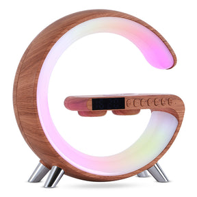 New Intelligent G Shaped LED Lamp Bluetooth Speake Wireless Charger  table lamp Wood-color-US The Khan Shop