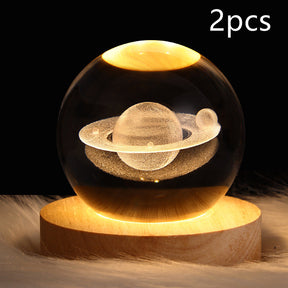 LED Night Light Galaxy Crystal Ball Table Lamp 3D Planet Moon Lamp The Khan Shop