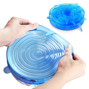 Silicone Fresh-keeping Cover Universal Bowl Cover  oven 6PC-blue The Khan Shop