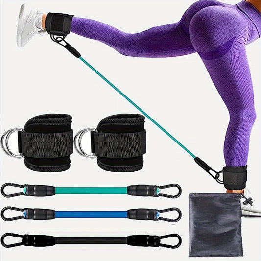 5pcs/set, Fitness Resistance Bands With Ankle Buckles KHAN SHOP LLC Fitness