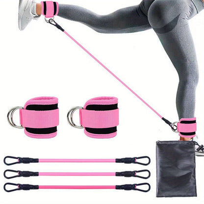 5pcs/set, Fitness Resistance Bands With Ankle Buckles KHAN SHOP LLC Fitness