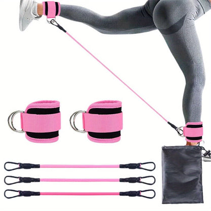 5pcs/set, Fitness Resistance Bands With Ankle Buckles KHAN SHOP LLC Fitness