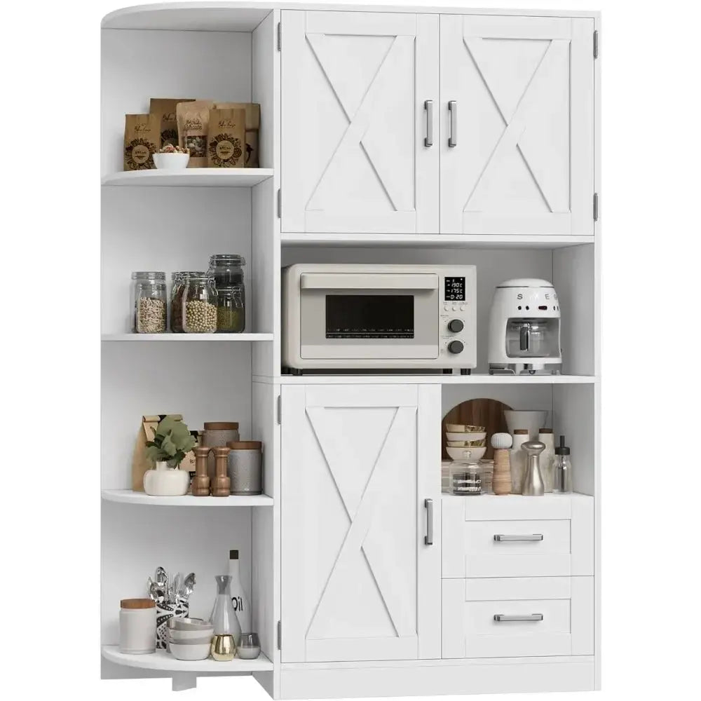 60.4" Kitchen Storage Cabinet, Freestanding Kitchen Shelves with Doors and Shelves KHAN SHOP LLC