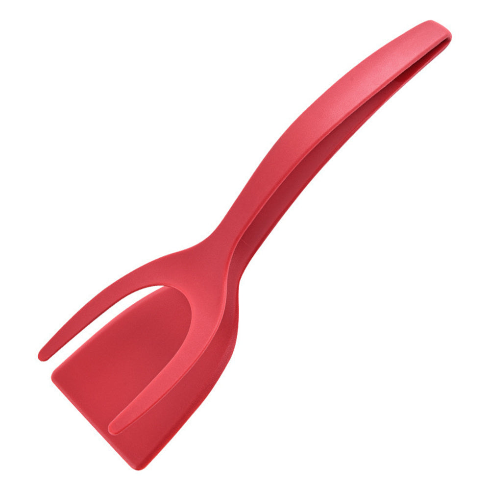 2 In 1 Grip And Flip Tongs Egg Spatula  Kitchen Tools and Gadgets Red The Khan Shop