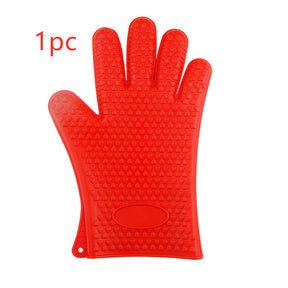 Food Grade Silicone Heat Resistant BBQ Glove  oven Red-1pc The Khan Shop
