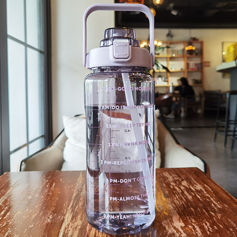 Large Plastic Cup Portable Water Bottle - KHAN SHOP LLC Purple-2000ML 