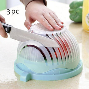 Creative Salad Cutter Fruit and Vegetable Cutter  Kitchen Tools & Gadgets Blue3pc The Khan Shop