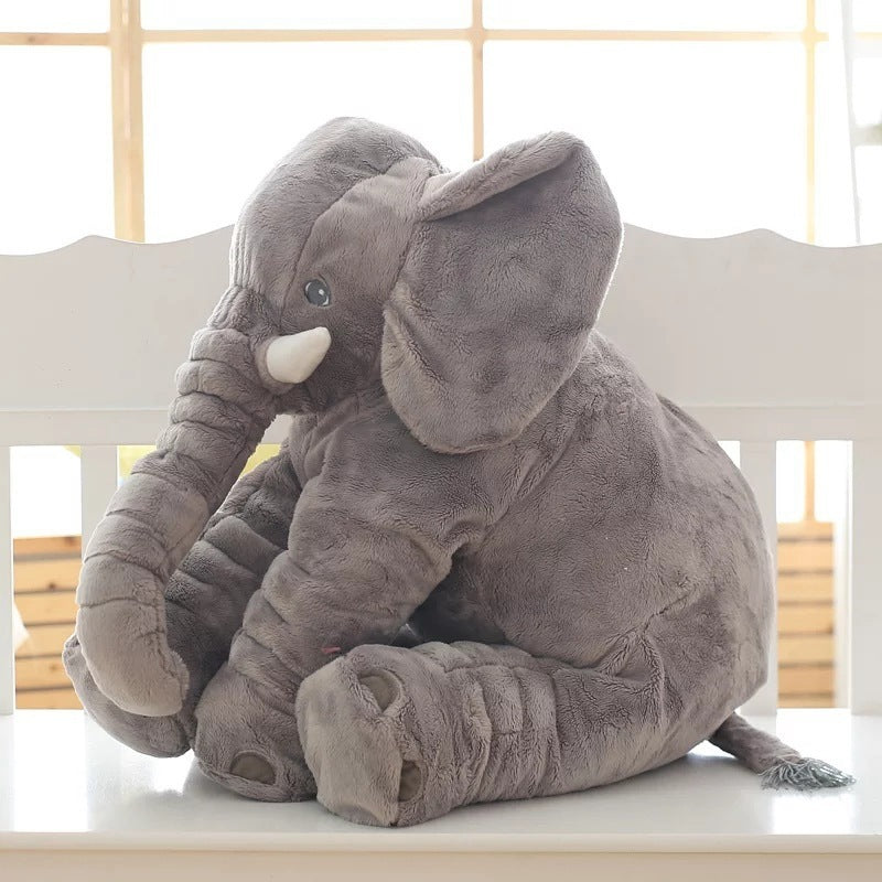 Soft Comfort Elephant Plush Toy  Throw Pillows Grey-60cm The Khan Shop