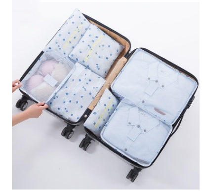 Durable Waterproof Nylon Packing Cube Travel Organizer Bag  Cosmetics Organizer Cherry-blue The Khan Shop