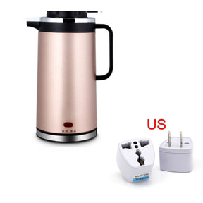 Electric kettle double insulated stainless steel mini kettle 1.8L  Electric Kettle Gold-US The Khan Shop