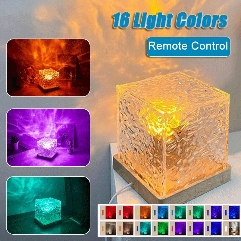 16 Colors LED Water Ripple Ambient Night Light USB The Khan Shop
