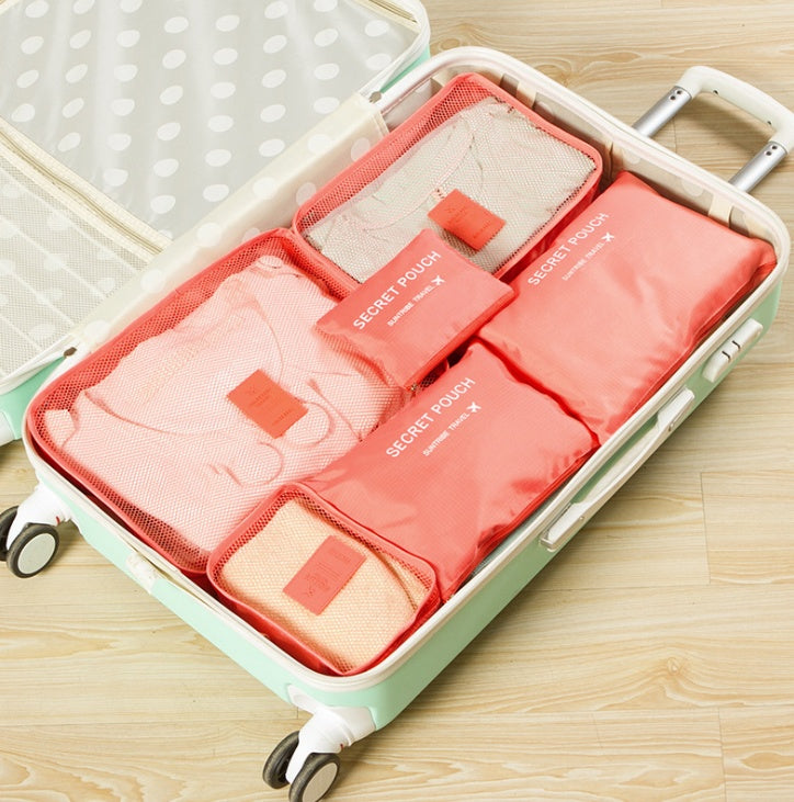 Durable Waterproof Nylon Packing Cube Travel Organizer Bag  Cosmetics Organizer Watermelon-red The Khan Shop
