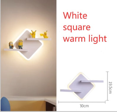 Minimalist art living room wall decoration lamps  Wall Decoration White-square-warm-light The Khan Shop
