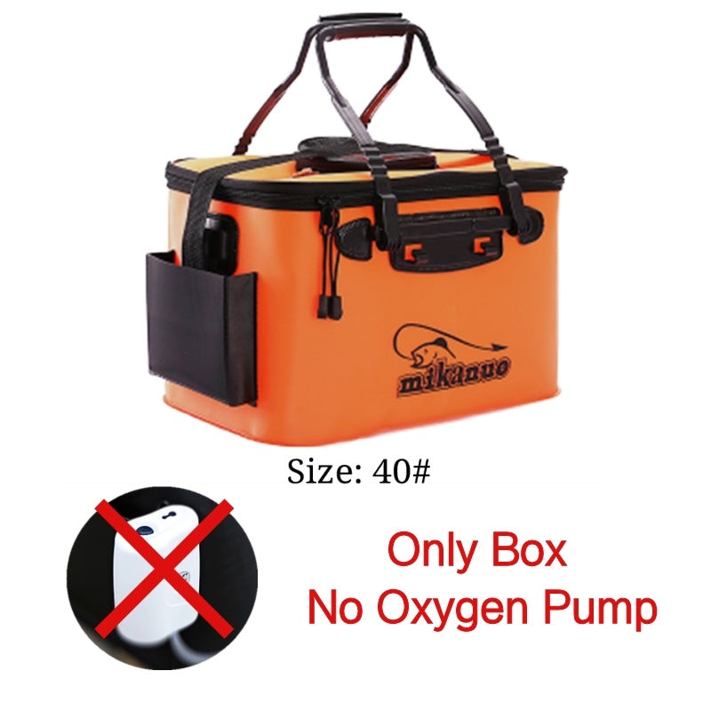 EVA Portable Fishing Bag Folding Thicken Live Fishing Box  Portable Storage Orange-40cm The Khan Shop