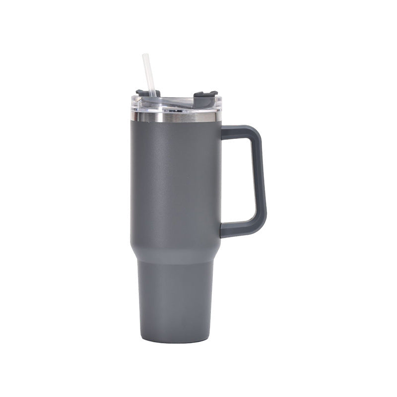 Stainless Steel Insulated Cup 40oz Straw Bingba  Sipper & Bottle Grey-40oz The Khan Shop
