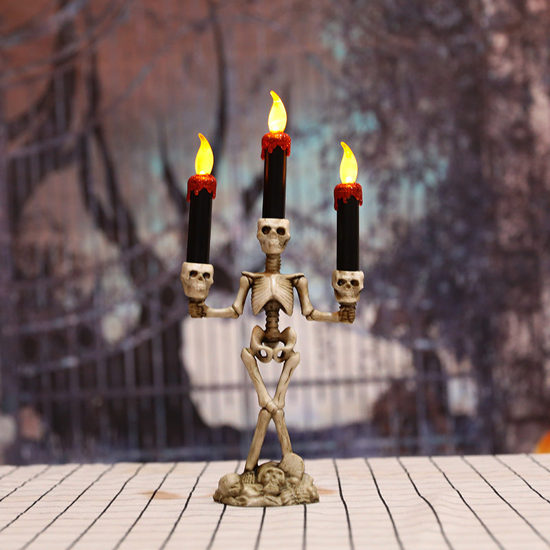 Halloween Three candles skeletons decoration The Khan Shop