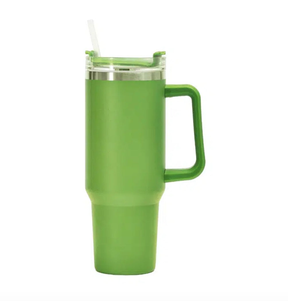 Stainless Steel Insulated Cup 40oz Straw Bingba  Sipper & Bottle Cyan-40oz The Khan Shop