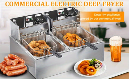 6L/12L Commercial Electric Deep Fryer, Stainless Steel Countertop Electric Fryers KHAN SHOP LLC made in cookware