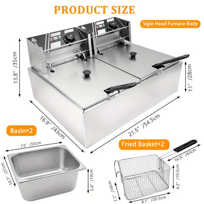 6L/12L Commercial Electric Deep Fryer, Stainless Steel Countertop Electric Fryers KHAN SHOP LLC made in cookware