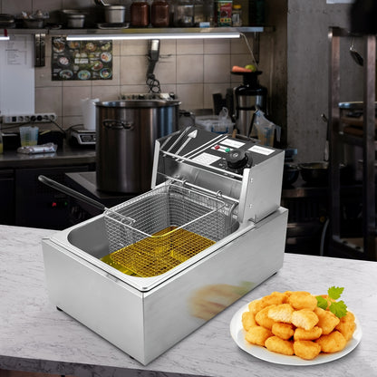 6L/12L Commercial Electric Deep Fryer, Stainless Steel Countertop Electric Fryers KHAN SHOP LLC made in cookware