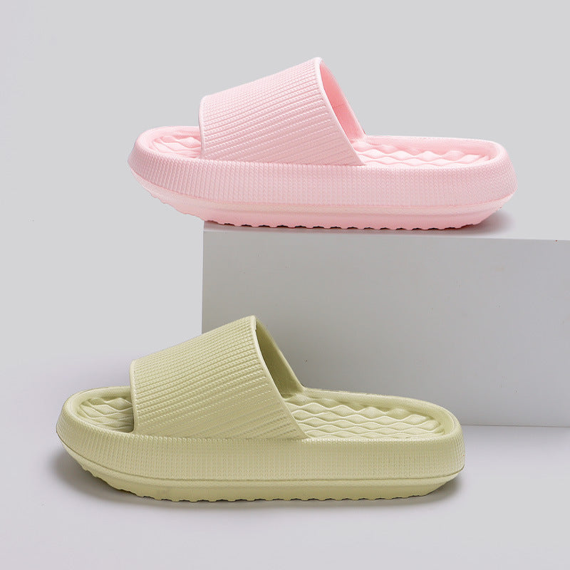 Summer EVA Slippers Solid Color Rhombus Stripe Anti-slip Slippers New Women's Home Shoes The Khan Shop