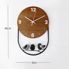 Minimalist Art Clock Wall Decoration  Wall Decoration Black-Little-bird-Swing-Nonswing The Khan Shop