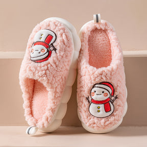 Cute Snowman Slippers Winter Indoor Household Warm Plush The Khan Shop