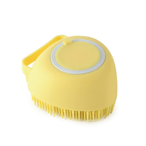 Silicone Dog Bath Massage Gloves Brush  Bathroom Accessories Yellow-Heartshaped The Khan Shop