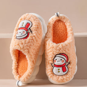 Cute Snowman Slippers Winter Indoor Household Warm Plush The Khan Shop