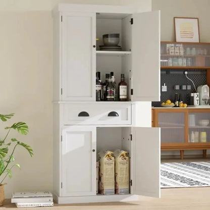 72" Kitchen Storage Cabinet with Drawer, Tall Kitchen Pantry Cabinet KHAN SHOP LLC