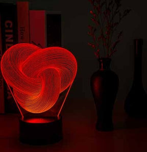 Twist Abstract LED 3D Night Light Touch Colorful Acrylic 3D Table Lamp The Khan Shop