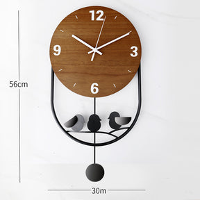 Minimalist Art Clock Wall Decoration  Wall Decoration Black-Little-bird-Swing The Khan Shop