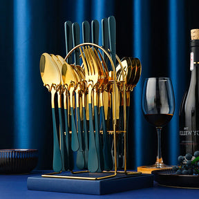 Gold Dinnerware Set Stainless Steel  Dishwasher  The Khan Shop