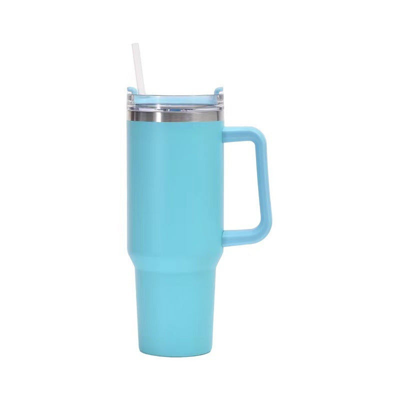Stainless Steel Insulated Cup 40oz Straw Bingba  Sipper & Bottle Blue-40oz The Khan Shop