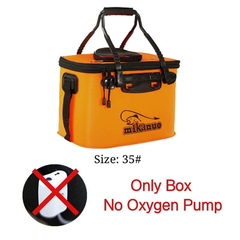 EVA Portable Fishing Bag Folding Thicken Live Fishing Box  Portable Storage Orange-35cm The Khan Shop