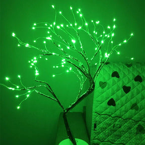 LED USB Fire Tree Light Copper Wire Table Lamps Night Light  Table Lamps Green-108-lights-2pcs The Khan Shop