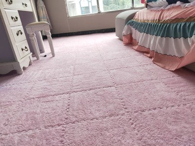 Large Area Room Cube Floor Mats Beside The Bed  Area Rugs Pink-30x30cm-thickened-12pieces The Khan Shop