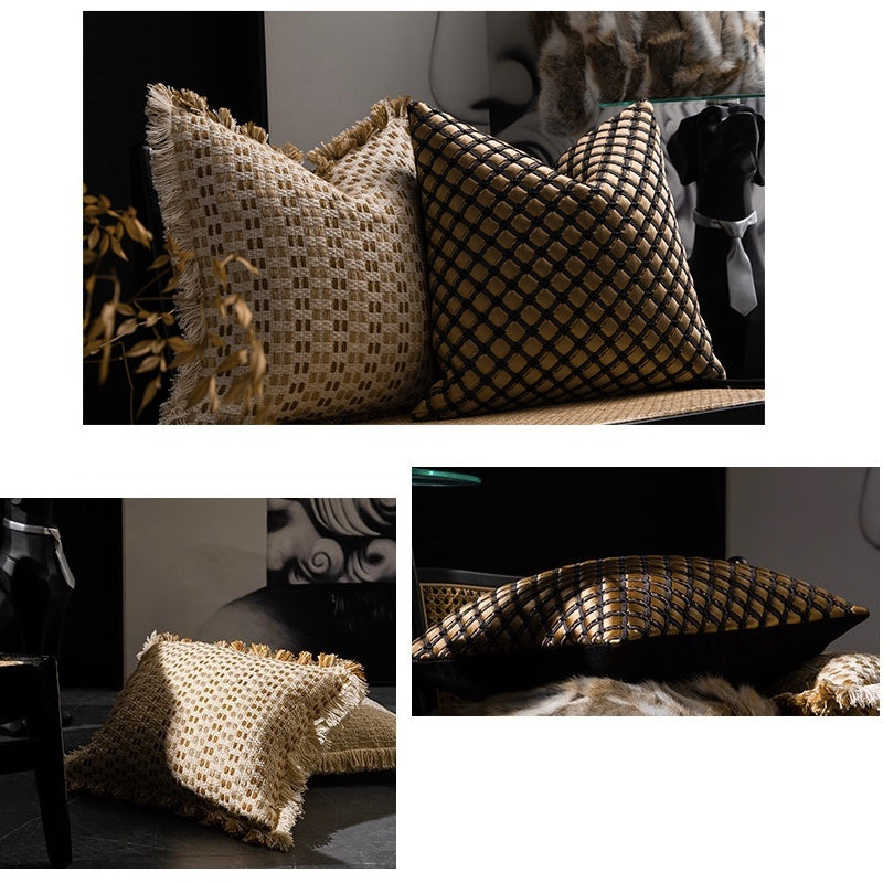 Woven Throw Pillows In Sofa Living Room  Throw Pillows  The Khan Shop