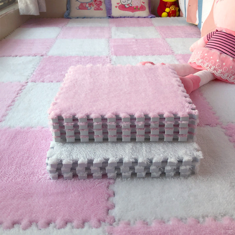 Large Area Room Cube Floor Mats Beside The Bed  Area Rugs Whitepink-30x30cm-thickened-12pieces The Khan Shop
