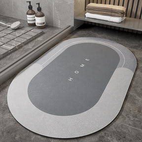 Cushion Cushion Bathroom Sliding  Door  Floor  Bathroom Foot Mat  Bathroom Accessories Grey-Oval-50x80cm The Khan Shop