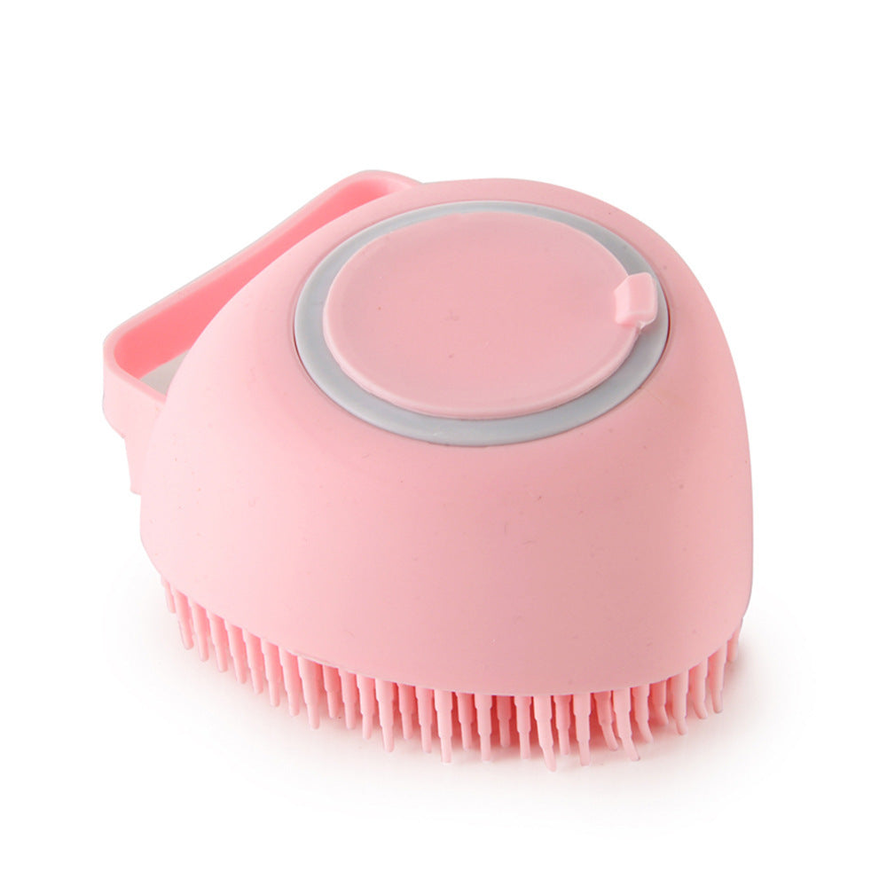 Silicone Dog Bath Massage Gloves Brush  Bathroom Accessories Pink-Heartshaped The Khan Shop